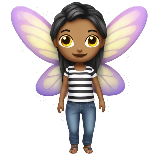 fairy with stripped shirt girl white  emoji