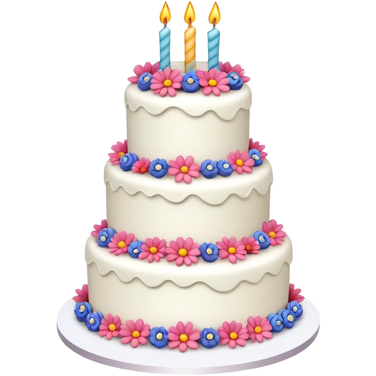 3 tier cake with Happy Birthday  emoji
