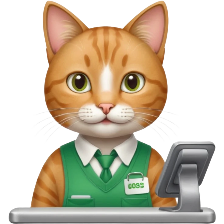 Cat working as a Publix cashier emoji