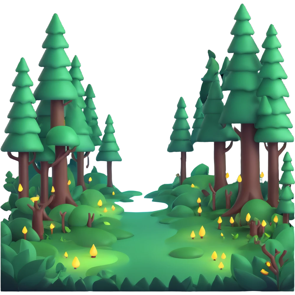 magical forest with glowing elements emoji