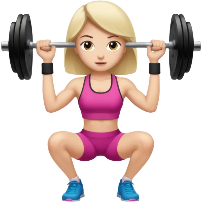 Girl lifting weights emoji