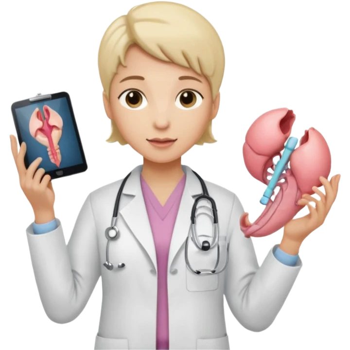  androgynous radiologist holding an image of the uterus emoji