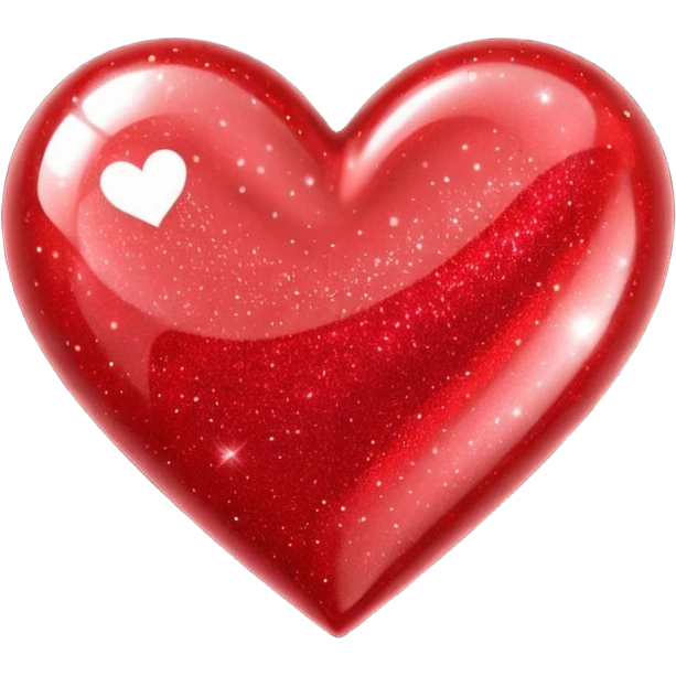 red glitter coração emoji