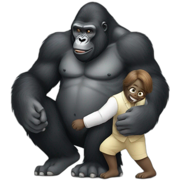 Gorilla Playing with Modi emoji