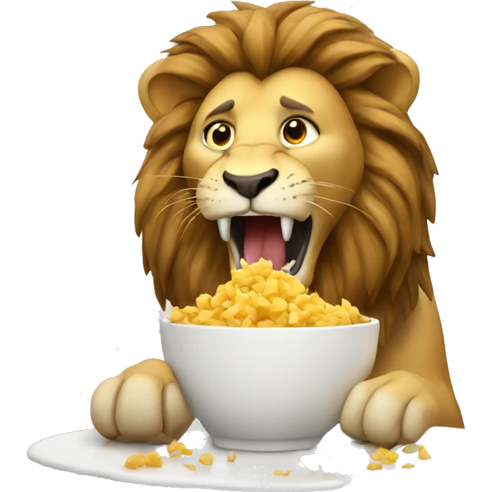 lion eating  emoji
