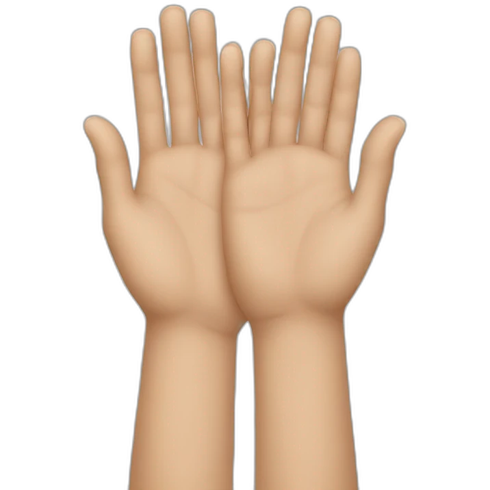 Two hands holding emoji