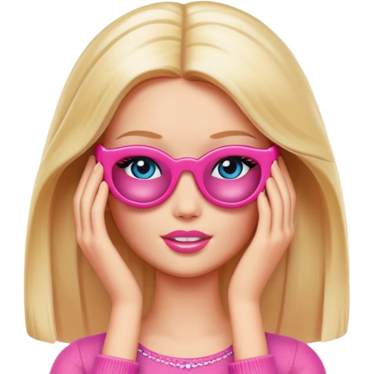 Barbie hiding her eyes emoji