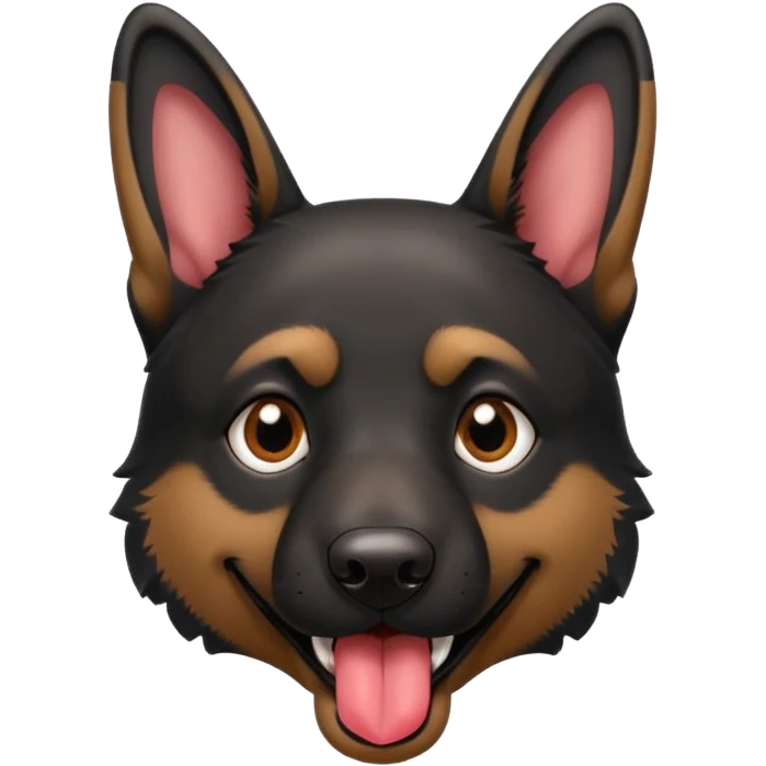 cartoon style dark German Shepherd dog withlonger tongue hanging out  emoji