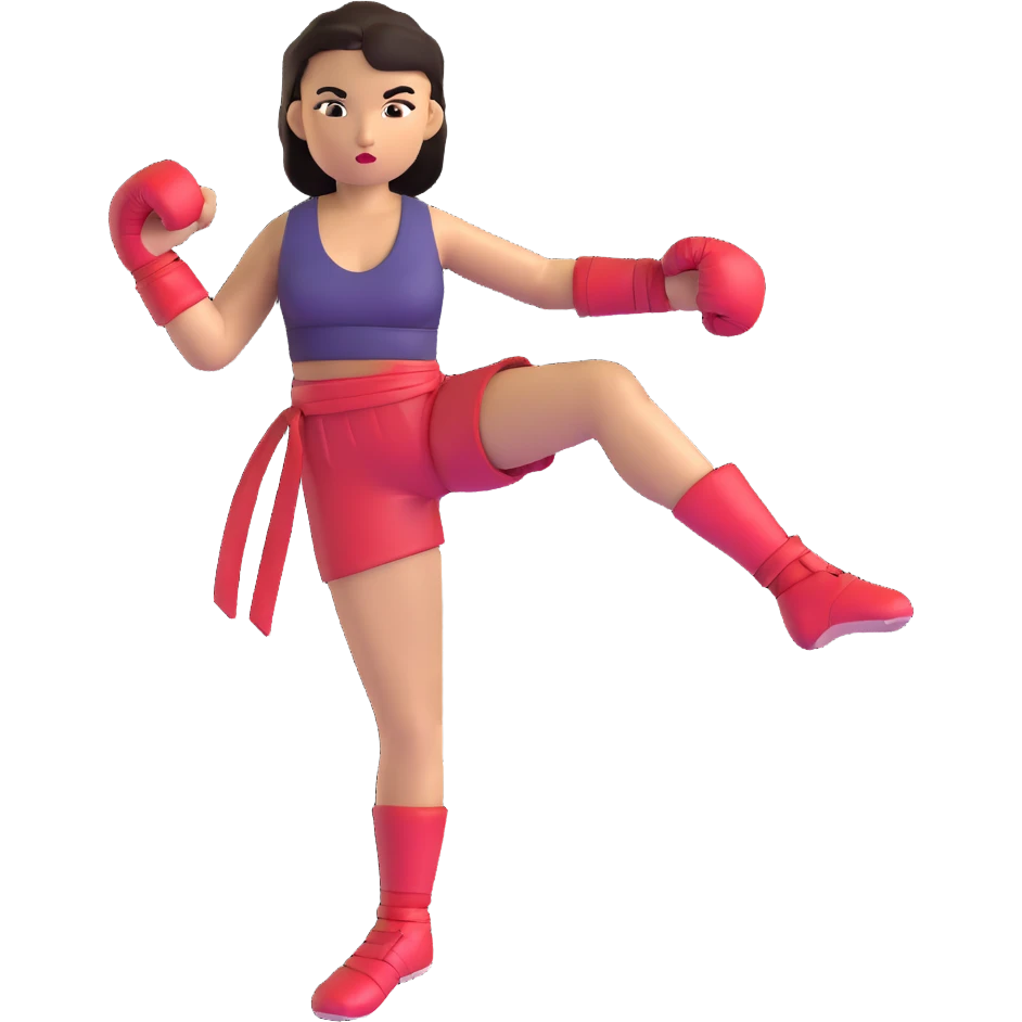 female kickboxer emoji
