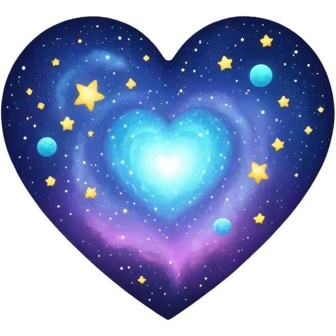 heart emoji galaxy stars emoji