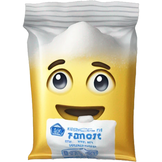 salt packet with a stern expression emoji