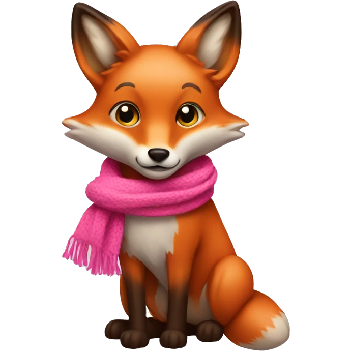 fox with pink scarf emoji