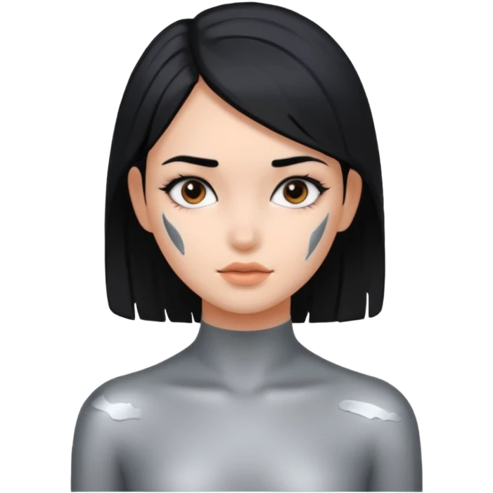 gray metal painted girl emoji