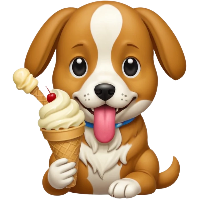 Dog eating icecream  emoji