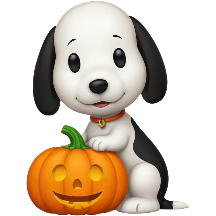 Snoopy with pumpkin emoji