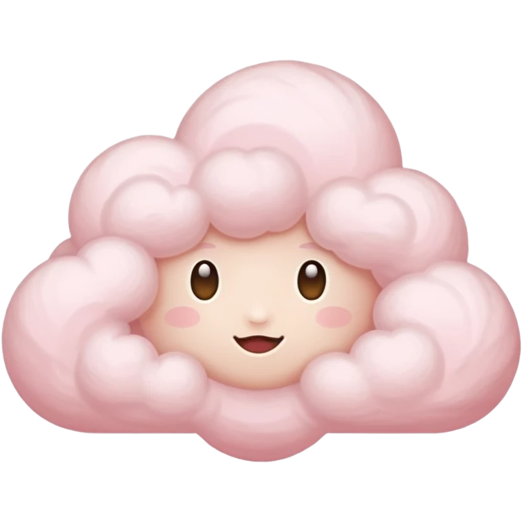 A soft pink cloud with gentle cotton-like fluff. emoji