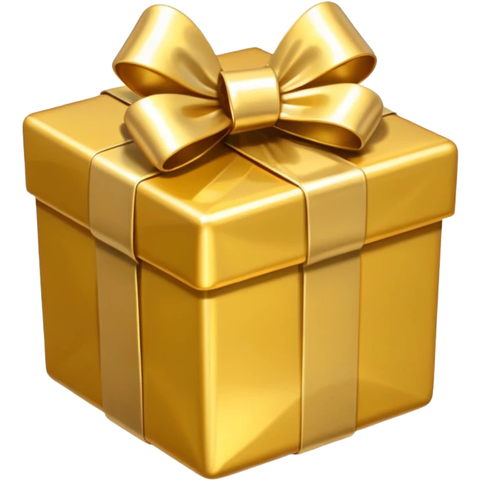golden present with golden bow emoji