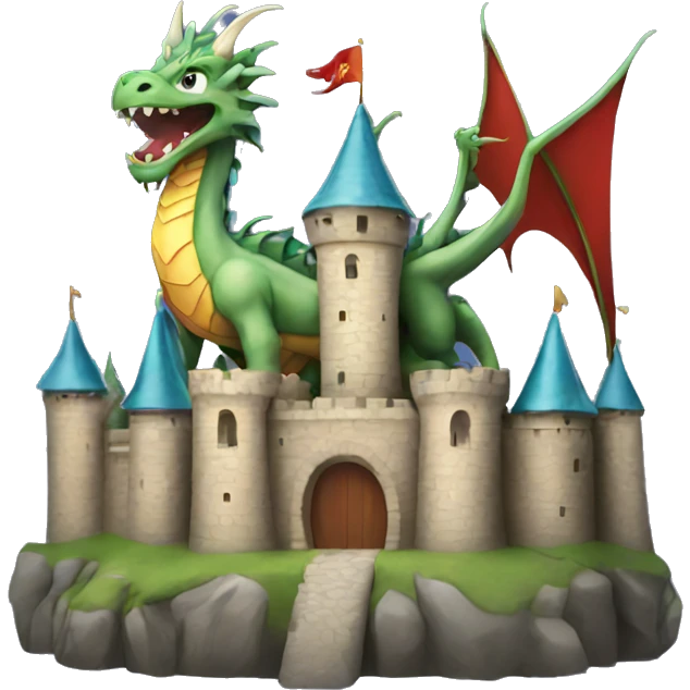 castle with a dragon emoji