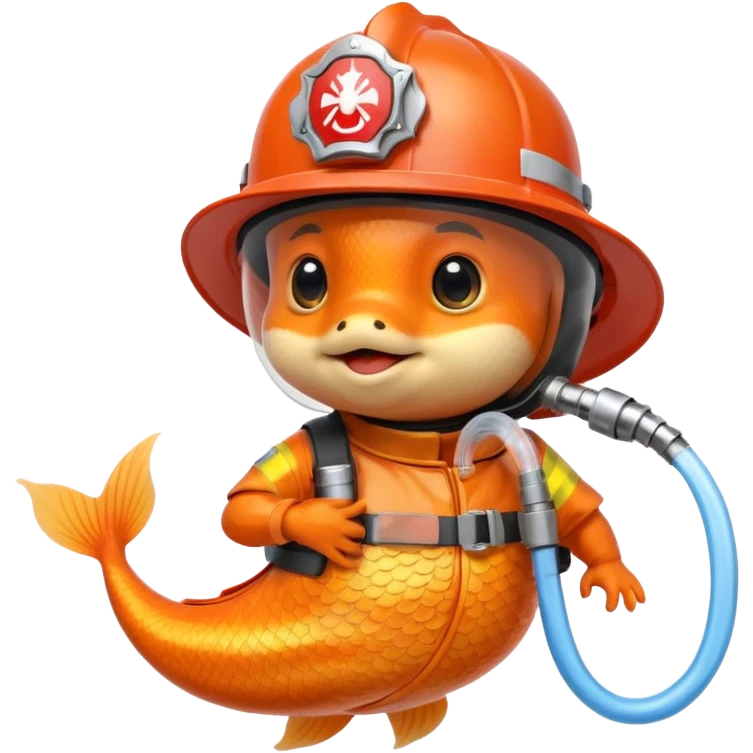 Firefighter goldfish emoji