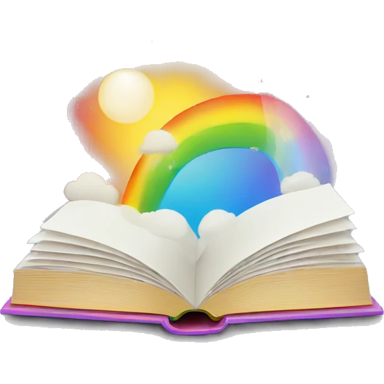 Open book with rainbow emoji