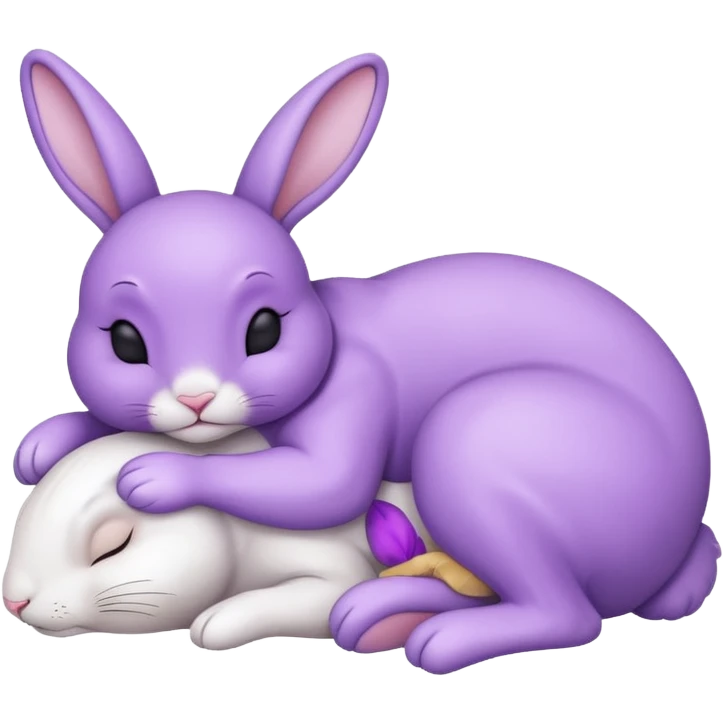 fullbody sleeping bunny  ios 16 very cute slay violet  emoji