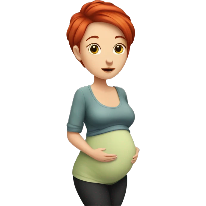pregnant meme with short red haired hair emoji