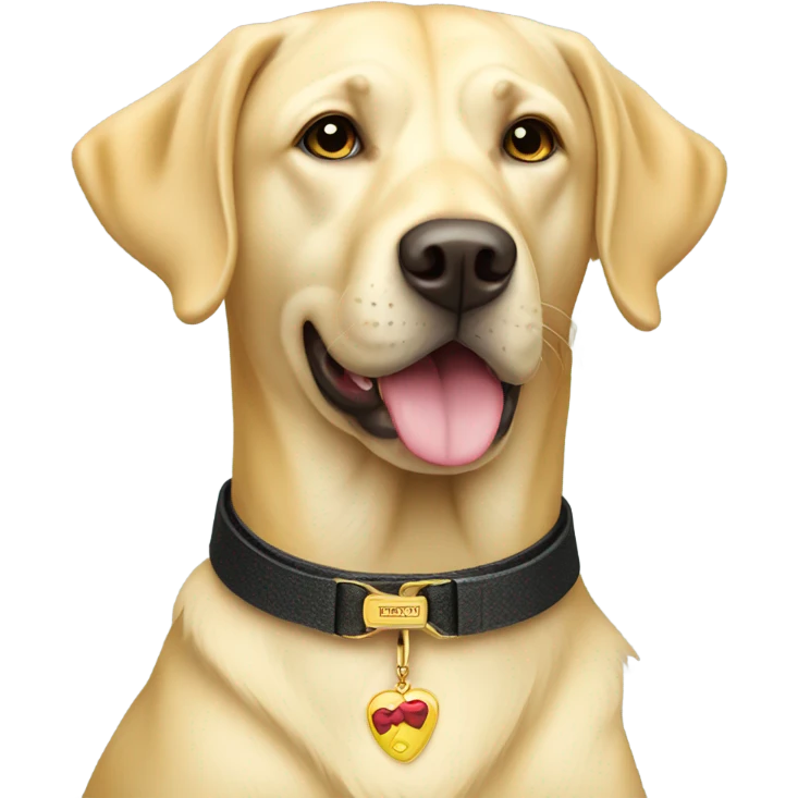 Yellow Labrador wearing prada emoji