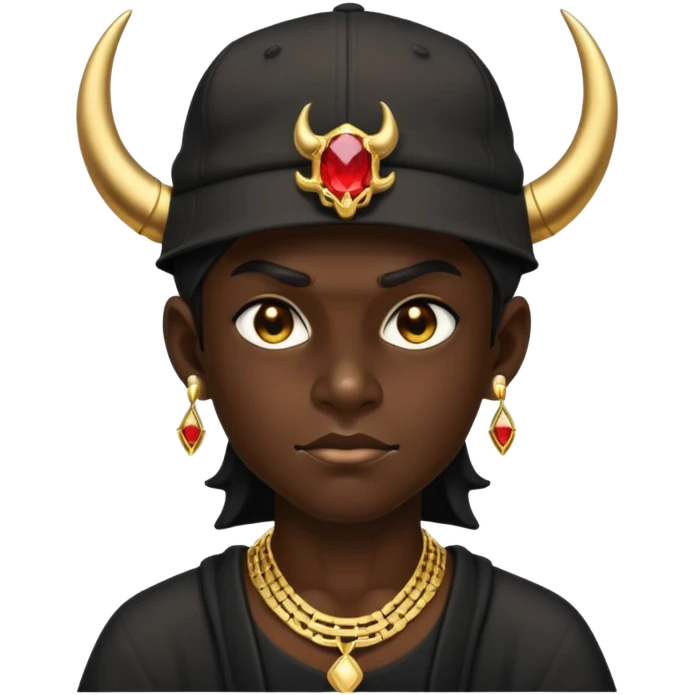 demon with backwards hat and jewelry  emoji