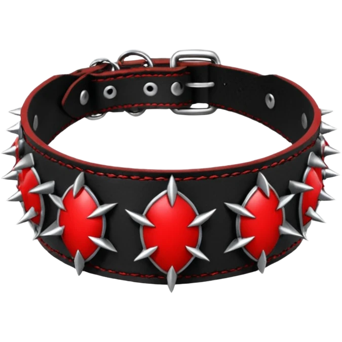 Black and red gothic punky badass cool awesome epic shiny thorny collar-choker-necklace  emoji