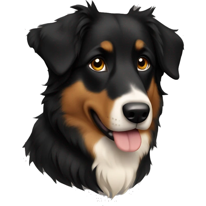 Aussie shepherd all black with tan markings (no white coloring) emoji