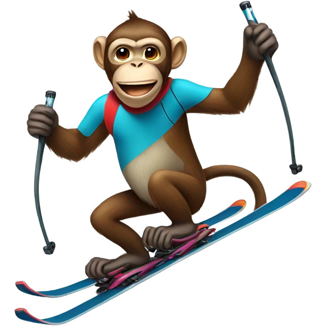 Monkey on skis emoji