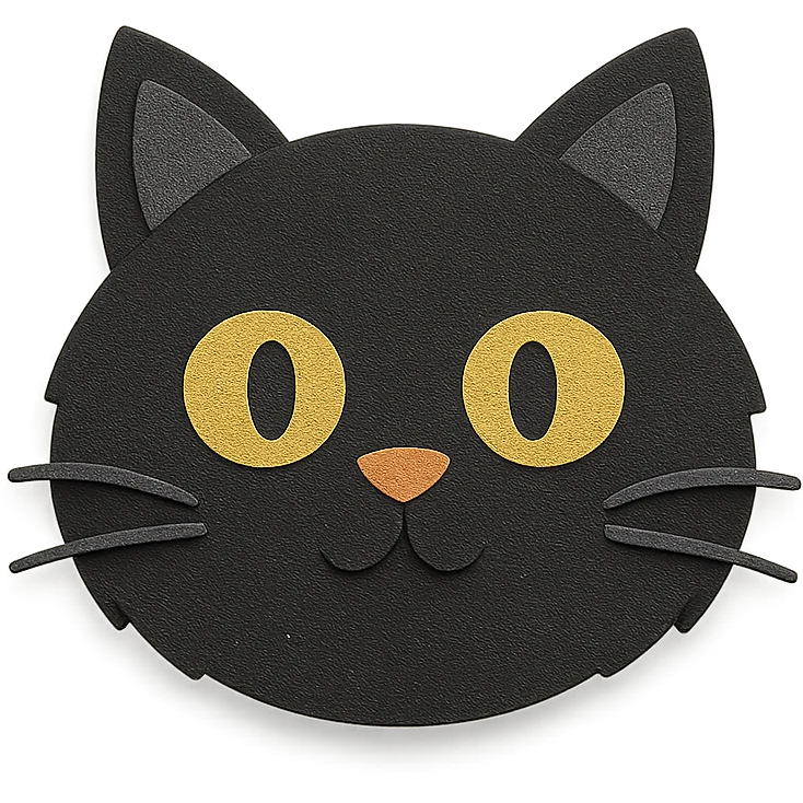 fluffy black cat emoji