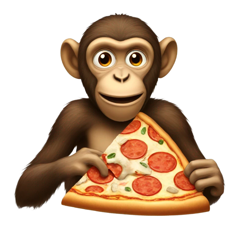 Monkey eating pizza emoji
