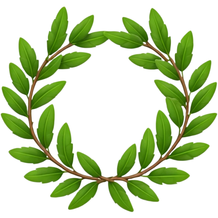 A flower laurel wreath with thicker leaves. emoji