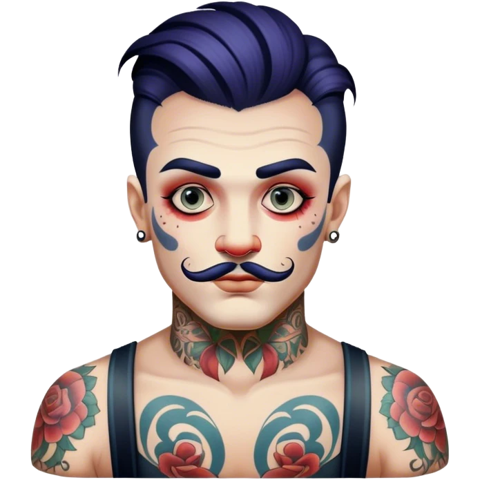 Vintage circus tattooed man emoji