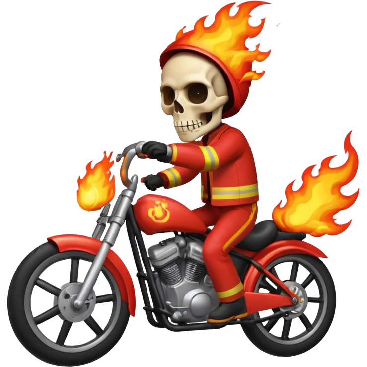 Give me a gost ride everything should be fire bike his bidy headr riding in a bike his eyes should be fire too skull too emoji emoji