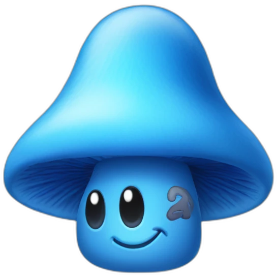 Blue mushroom hat emoji