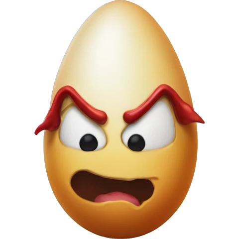 Egg with devil horns emoji