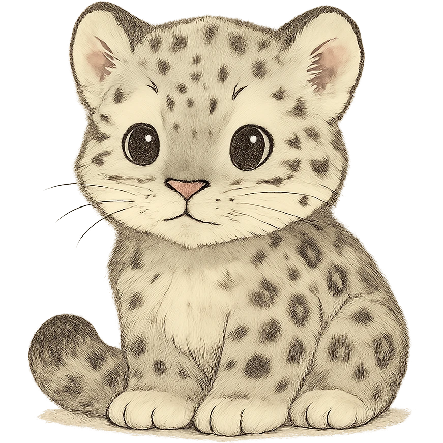 cute baby snow leopard emoji