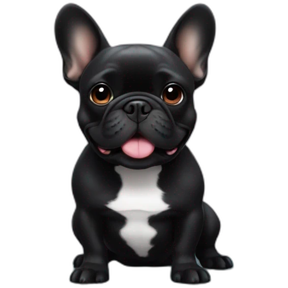 black french bulldog on podium emoji