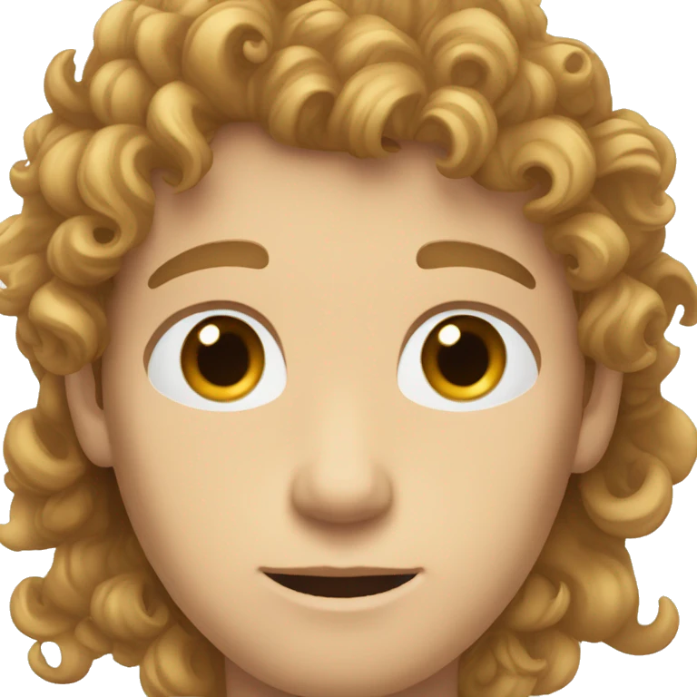 man with curly light brown hair and blue eyes and light skin emoji