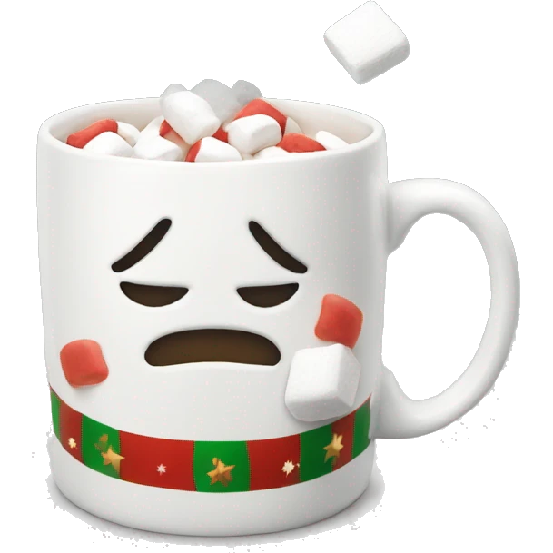 Christmas mug with marshmallows emoji
