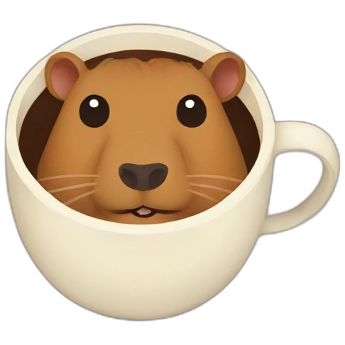 Capybara coffee emoji