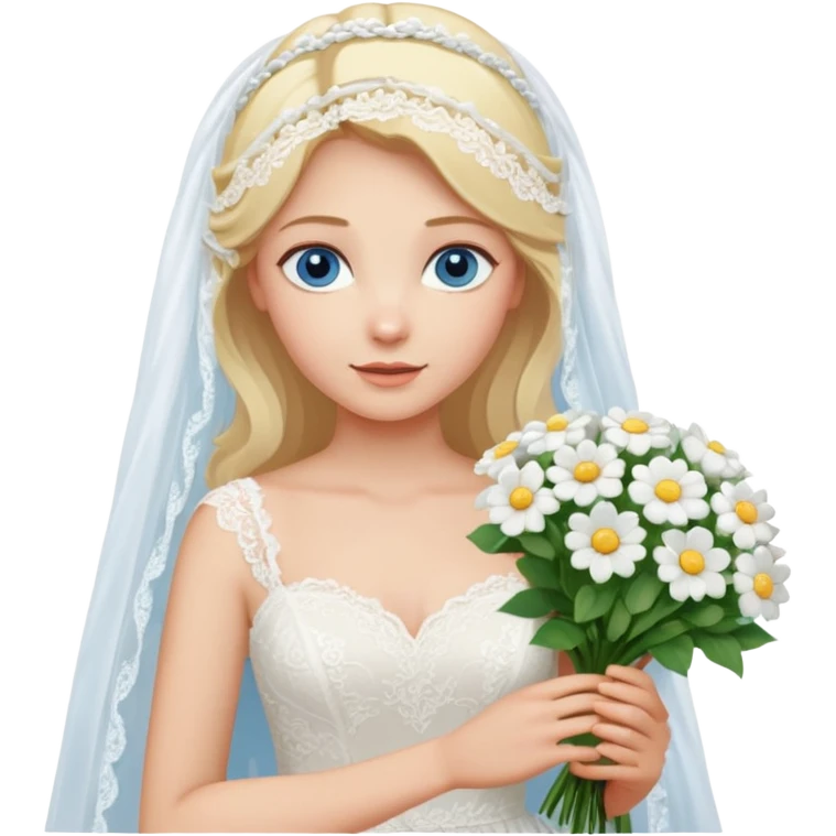 Blonde bride with blue eyes emoji