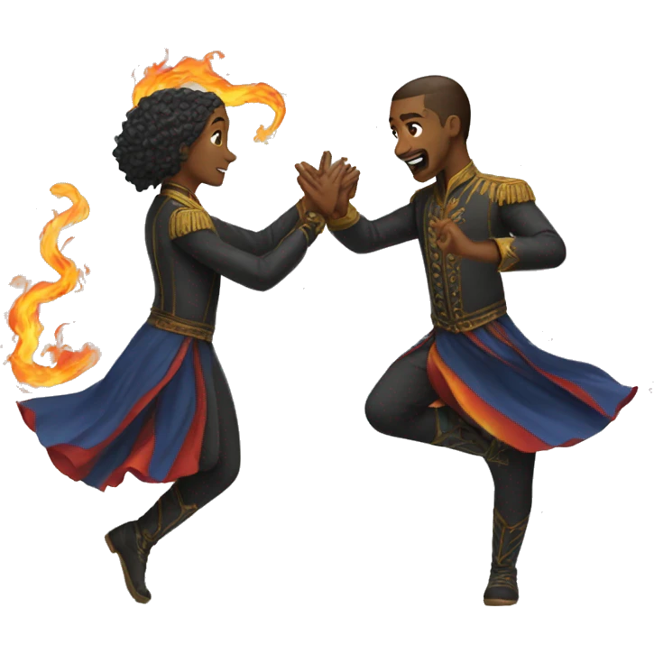 A dance if fire and ice emoji