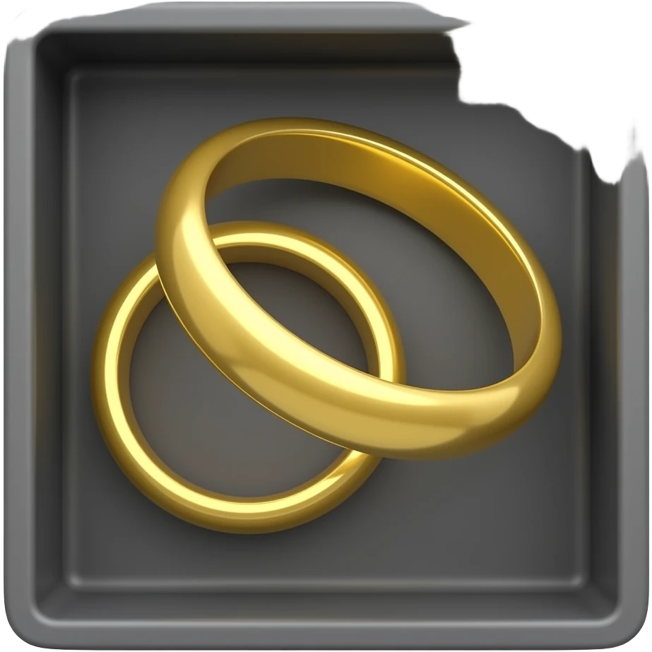 Gold Wedding bands in black box emoji