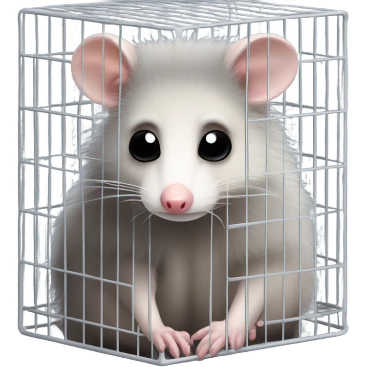 Sad Opossum in a cage emoji