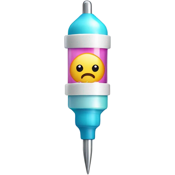 Cute syringe for injection with needle emoji