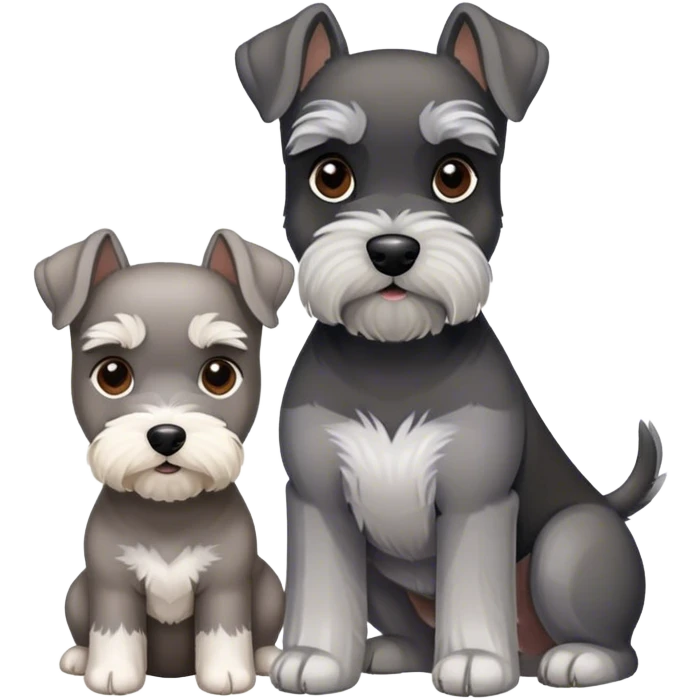 Liver parti mini schnauzer with another gray and black mini schnauzer  emoji