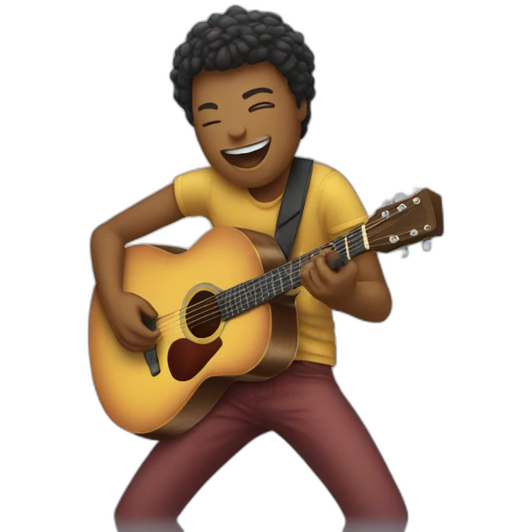 someone playing guitar and singing in concert emoji